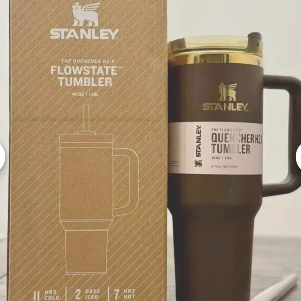 Stanley flowstate brown gold tumbler 40oz Stainless Steel cold cup bottle - Picture 4 of 4